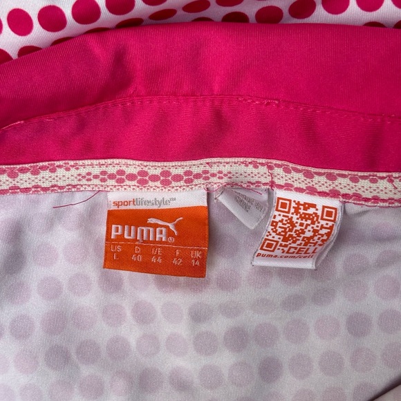 Puma Pink Polka Dot Golf Shirt - Picture 5 of 5